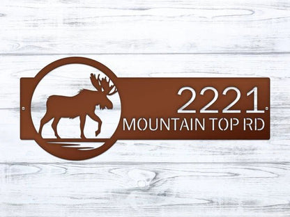 Personalized Moose Metal Sign for Rustic Cabin & Outdoor Decor - HouseSensationsArt