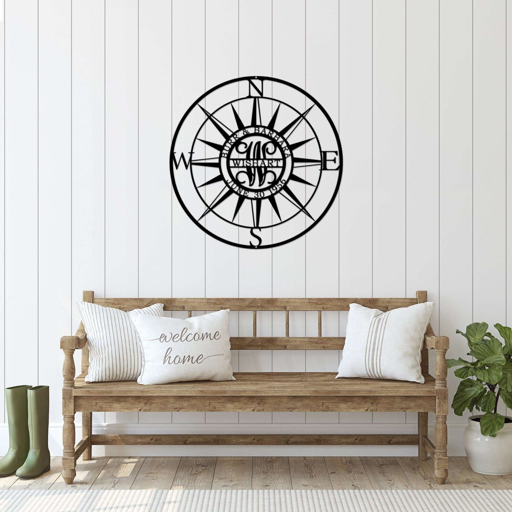 Personalized Nautical Compass Wall Decor for Coastal Homes & Gifts - HouseSensationsArt