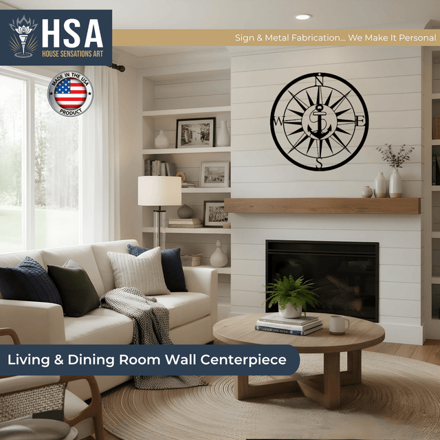 Personalized Nautical Sign, Coastal Home Decor, Marine Wall Art, Outdoor Metal Sign - TTS - HouseSensationsArt