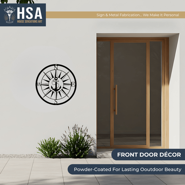 Personalized Nautical Sign, Coastal Home Decor, Marine Wall Art, Outdoor Metal Sign - TTS - HouseSensationsArt