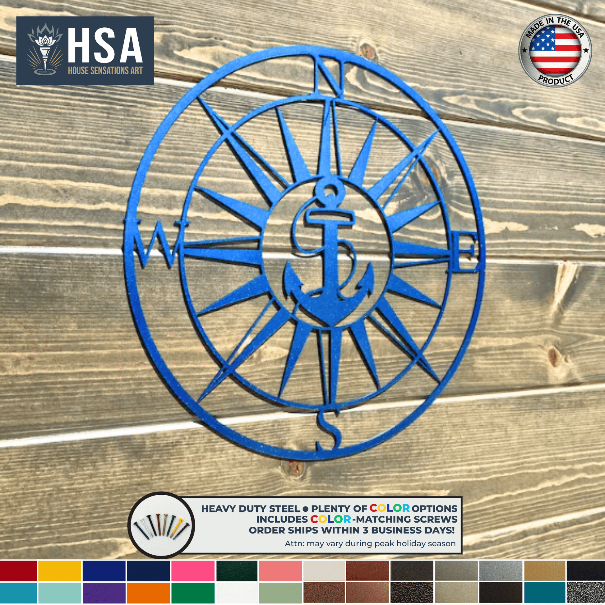 Personalized Nautical Sign, Coastal Home Decor, Marine Wall Art, Outdoor Metal Sign - TTS - HouseSensationsArt