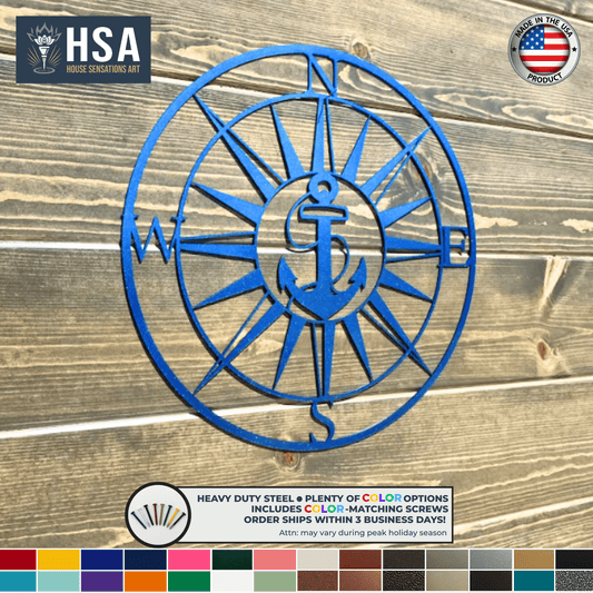 Personalized Nautical Sign, Coastal Home Decor, Marine Wall Art, Outdoor Metal Sign - TTS - HouseSensationsArt