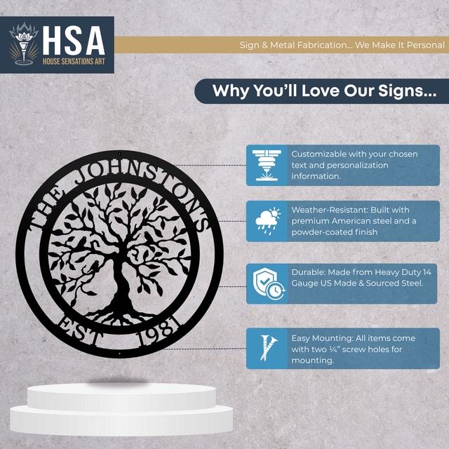 Personalized Olive Tree with Established Date & Family Name - HouseSensationsArt