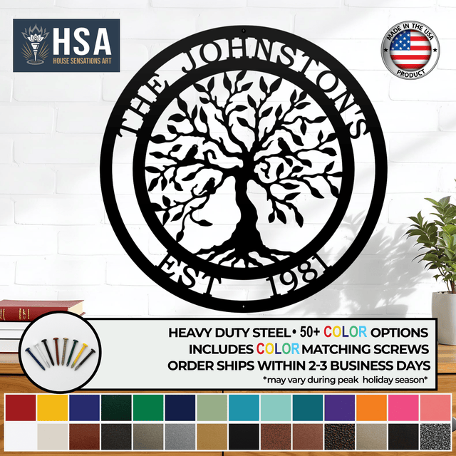 Personalized Olive Tree with Established Date & Family Name - HouseSensationsArt