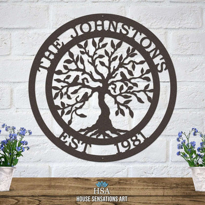 Personalized Olive Tree with Established Date & Family Name - HouseSensationsArt