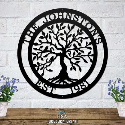 Personalized Olive Tree with Established Date & Family Name - HouseSensationsArt