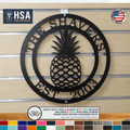 Personalized Pineapple Welcome Sign - Custom Family Metal Wall Decor - Southern Hospitality Wall Art - Indoor Outdoor Metal Sign - TTS - HouseSensationsArt