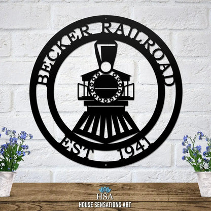 Personalized Railroad Signs – Custom Train Metal Wall Decor - HouseSensationsArt