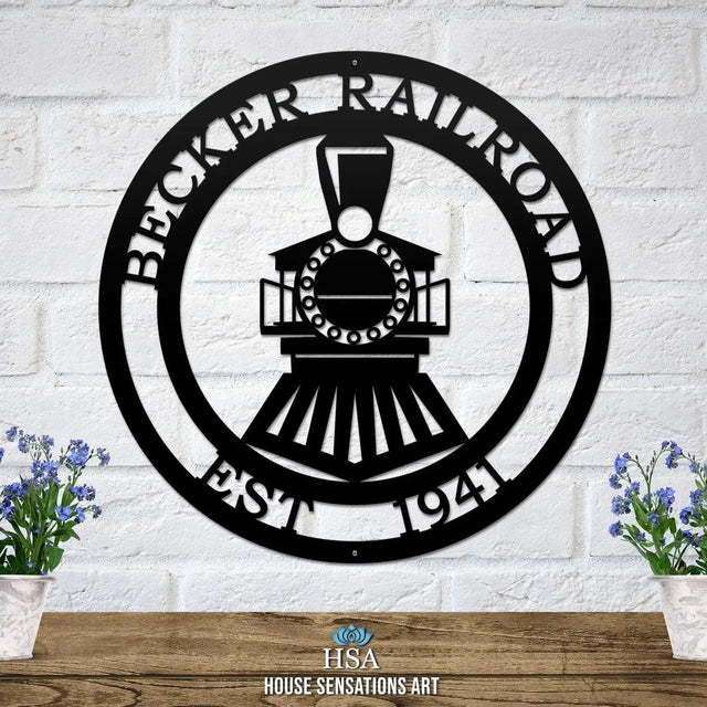 Personalized Railroad Signs – Custom Train Metal Wall Decor - HouseSensationsArt