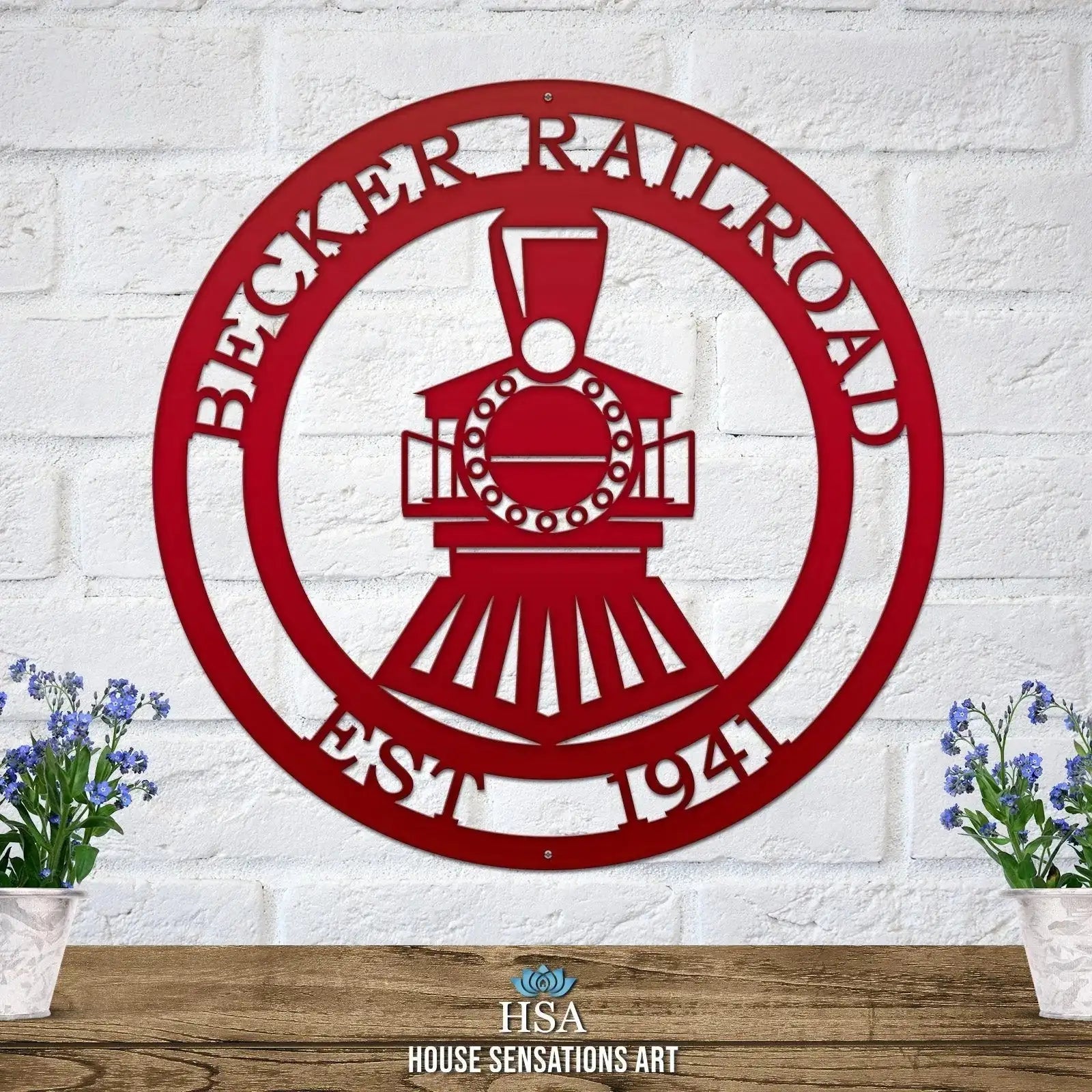 Personalized Railroad Signs – Custom Train Metal Wall Decor - HouseSensationsArt
