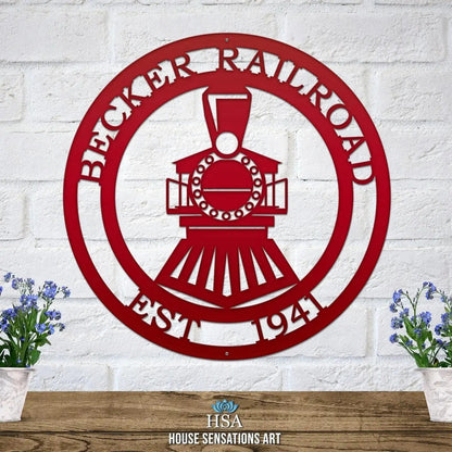 Personalized Railroad Signs – Custom Train Metal Wall Decor - HouseSensationsArt