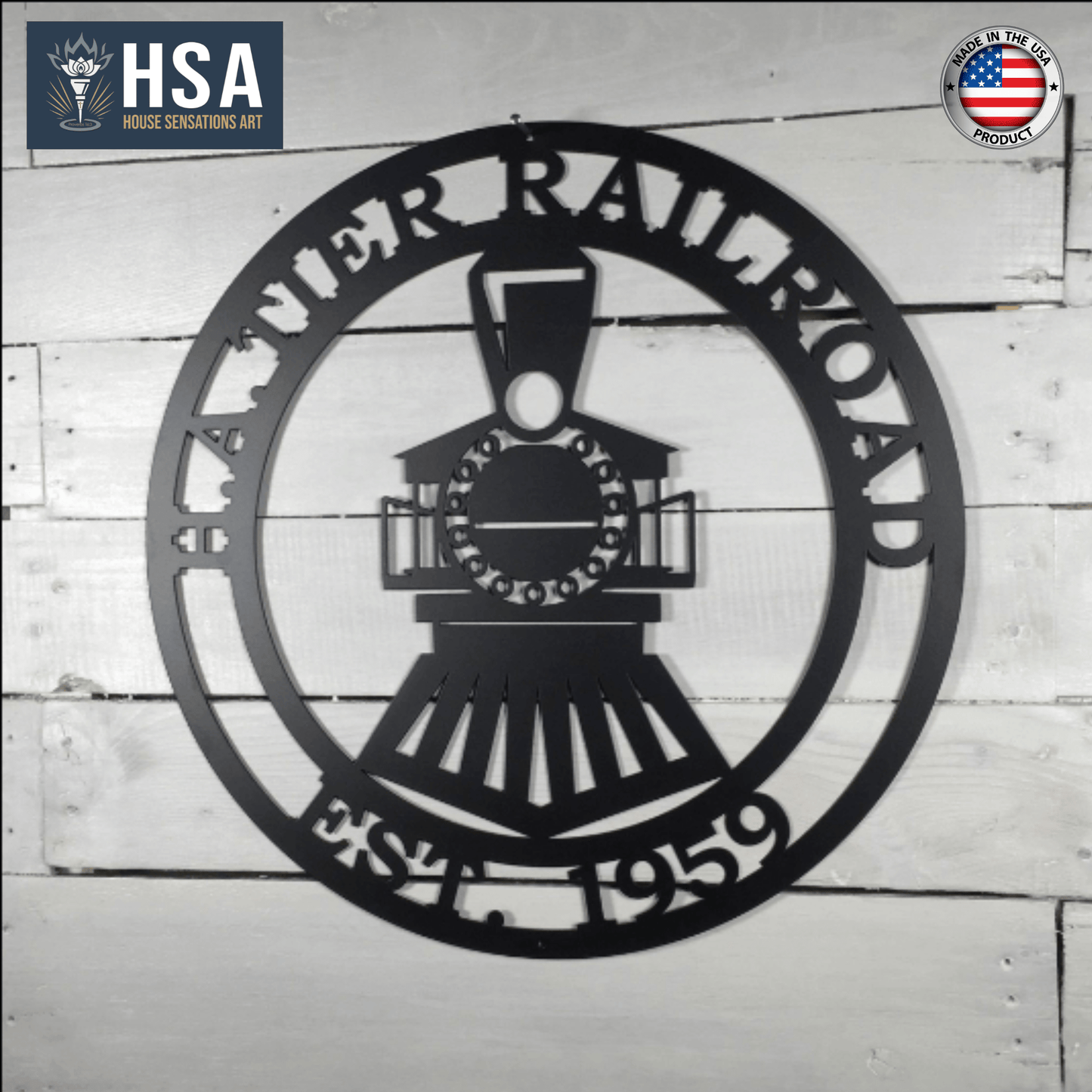 Personalized Railroad Signs – Custom Train Metal Wall Decor - HouseSensationsArt