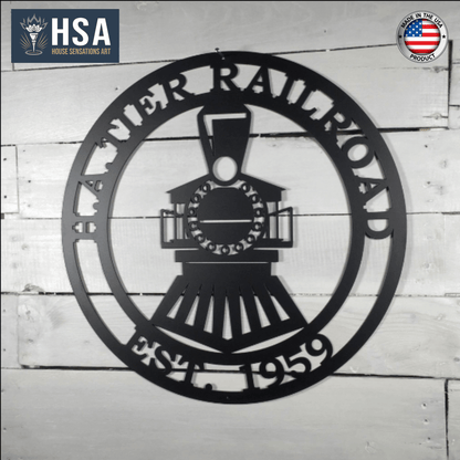 Personalized Railroad Signs – Custom Train Metal Wall Decor - HouseSensationsArt