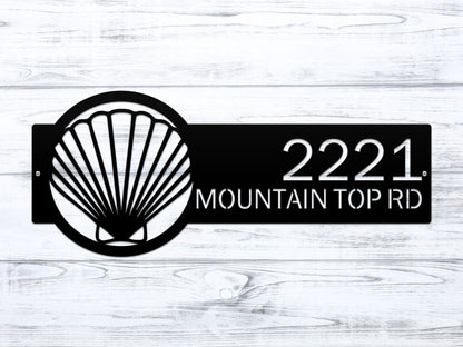Personalized Seashell Address Sign – Custom House Numbers & Street Name Sign – Weather - Resistant Outdoor Address Signs for Home Décor & Housewarming Gift - HouseSensationsArt