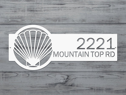 Personalized Seashell Address Sign – Custom House Numbers & Street Name Sign – Weather - Resistant Outdoor Address Signs for Home Décor & Housewarming Gift - HouseSensationsArt