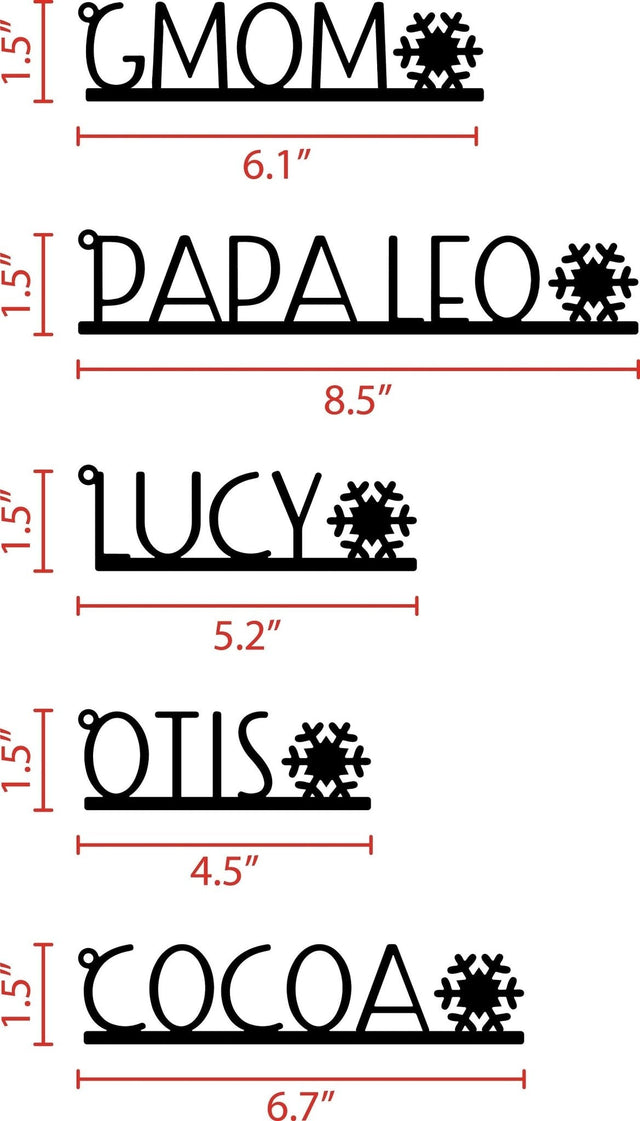 Personalized Snowflake Name Tags – Metal Christmas Table Decor - HouseSensationsArt