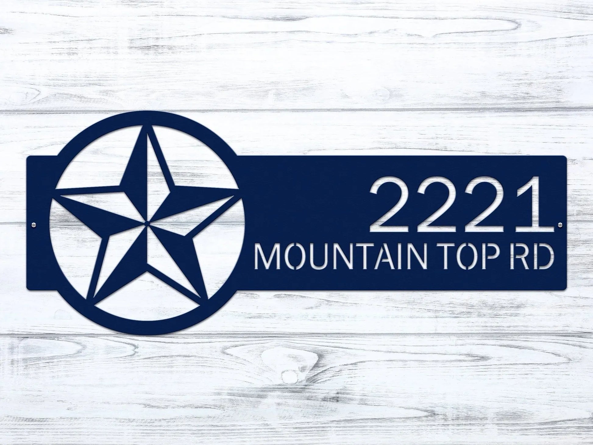Custom Texas-shaped metal address sign for home