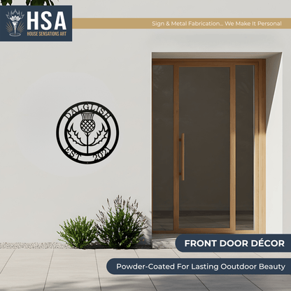 Personalized Thistle Wall Art with Custom Family Name - HouseSensationsArt