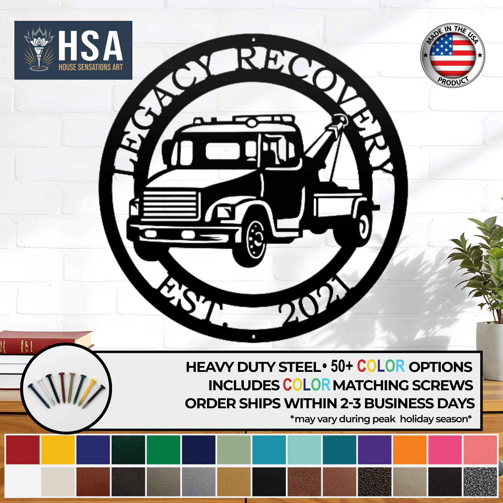 Personalized Tow Truck Signs – Custom Metal Wall Decor & Gifts - HouseSensationsArt
