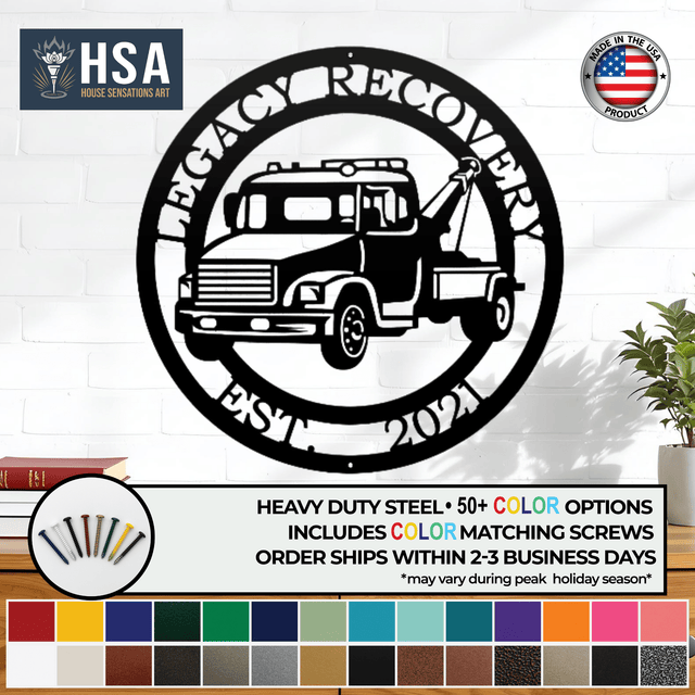 Personalized Tow Truck Signs – Custom Metal Wall Decor & Gifts - HouseSensationsArt