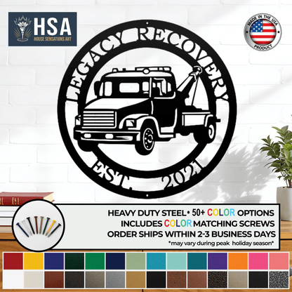 Personalized Tow Truck Signs – Custom Metal Wall Decor & Gifts - HouseSensationsArt