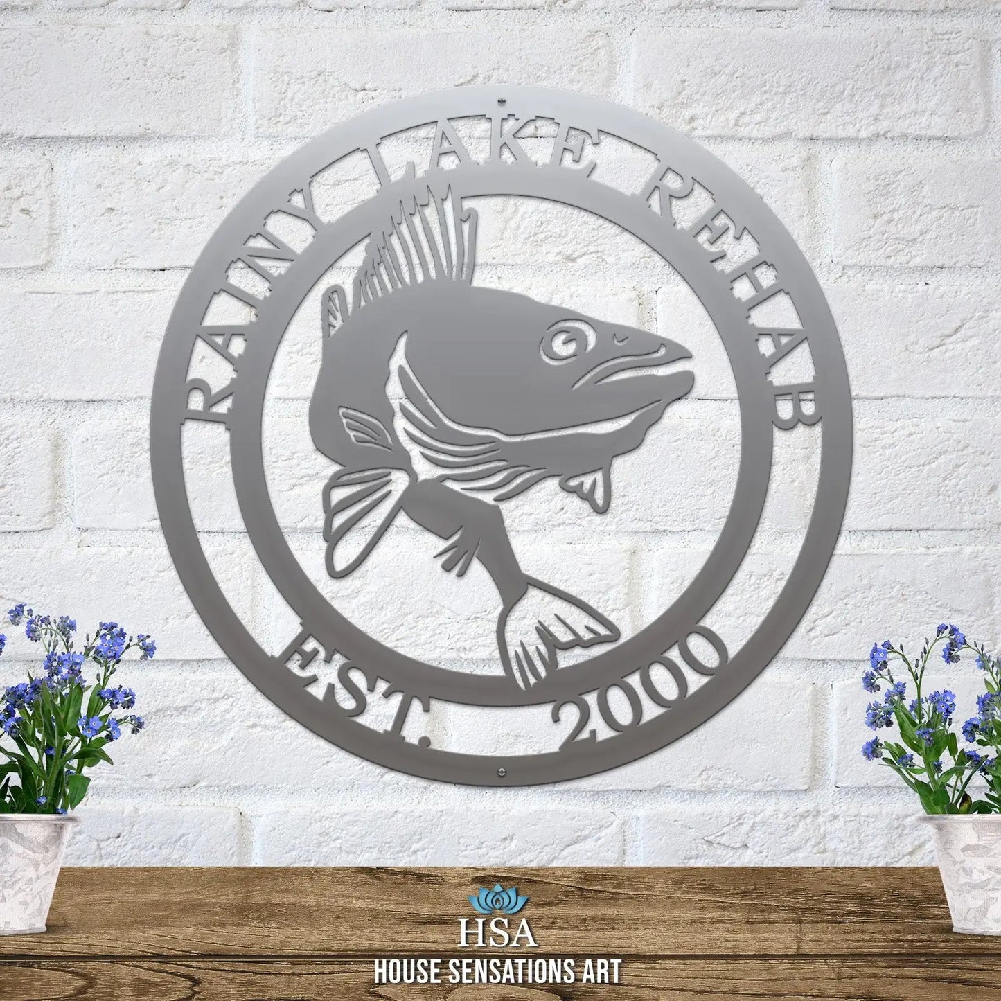 Personalized Walleye Fishing Sign - Custom Metal House Number Plaque - Perfect for Outdoor Decor in Gardens, Yards, or Farms - Ideal Housewarming Gift for Animal Lovers - HouseSensationsArt