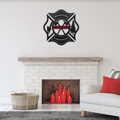 Personalized Wildland Firefighter Metal Maltese Address Sign – Custom Metal House Name Sign – Weather - Resistant Outdoor Address Signs for Firefighter, Home Décor & Housewarming Gift - HouseSensationsArt