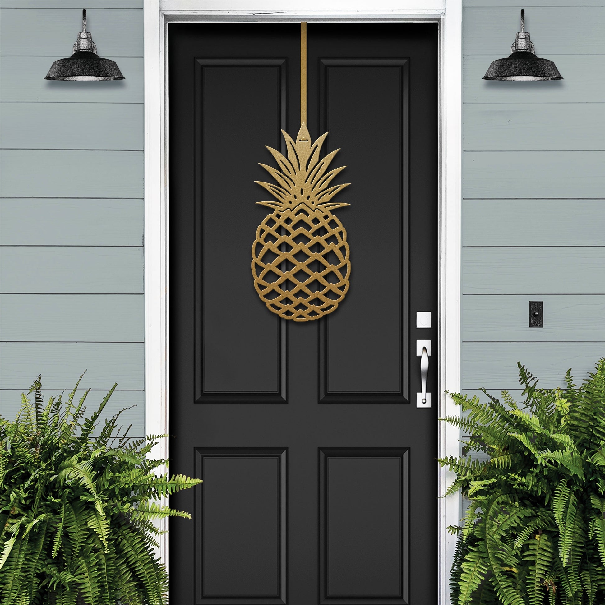 Pineapple Front Door Wreath - Customizable Metal Door Decor - Personalized Welcome Sign - Durable, Rust - Resistant, Perfect for Home, Porch, and Garden – Unique Seasonal Gift - HouseSensationsArt