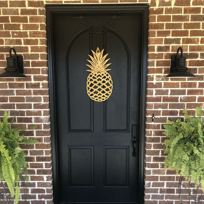 Pineapple Front Door Wreath - Customizable Metal Door Decor - Personalized Welcome Sign - Durable, Rust - Resistant, Perfect for Home, Porch, and Garden – Unique Seasonal Gift - HouseSensationsArt