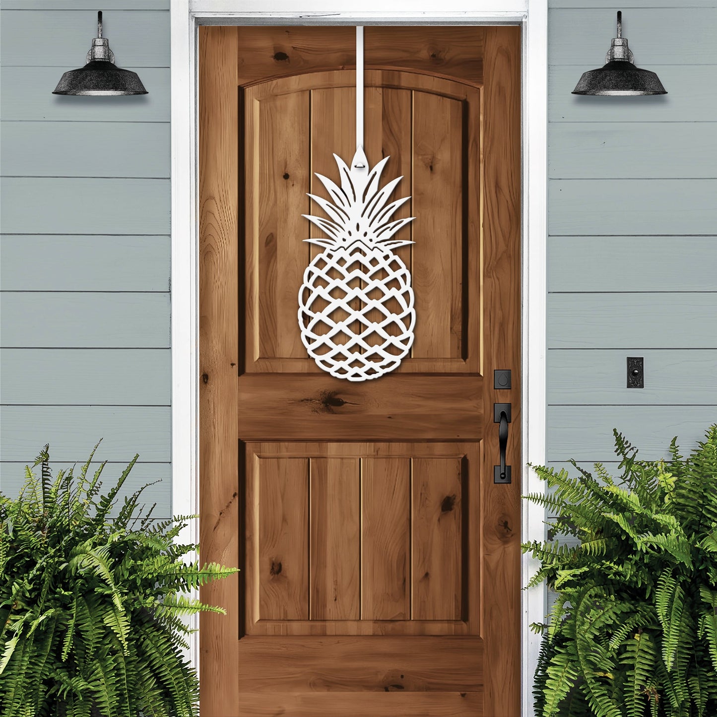Pineapple Front Door Wreath - Customizable Metal Door Decor - Personalized Welcome Sign - Durable, Rust - Resistant, Perfect for Home, Porch, and Garden – Unique Seasonal Gift - HouseSensationsArt