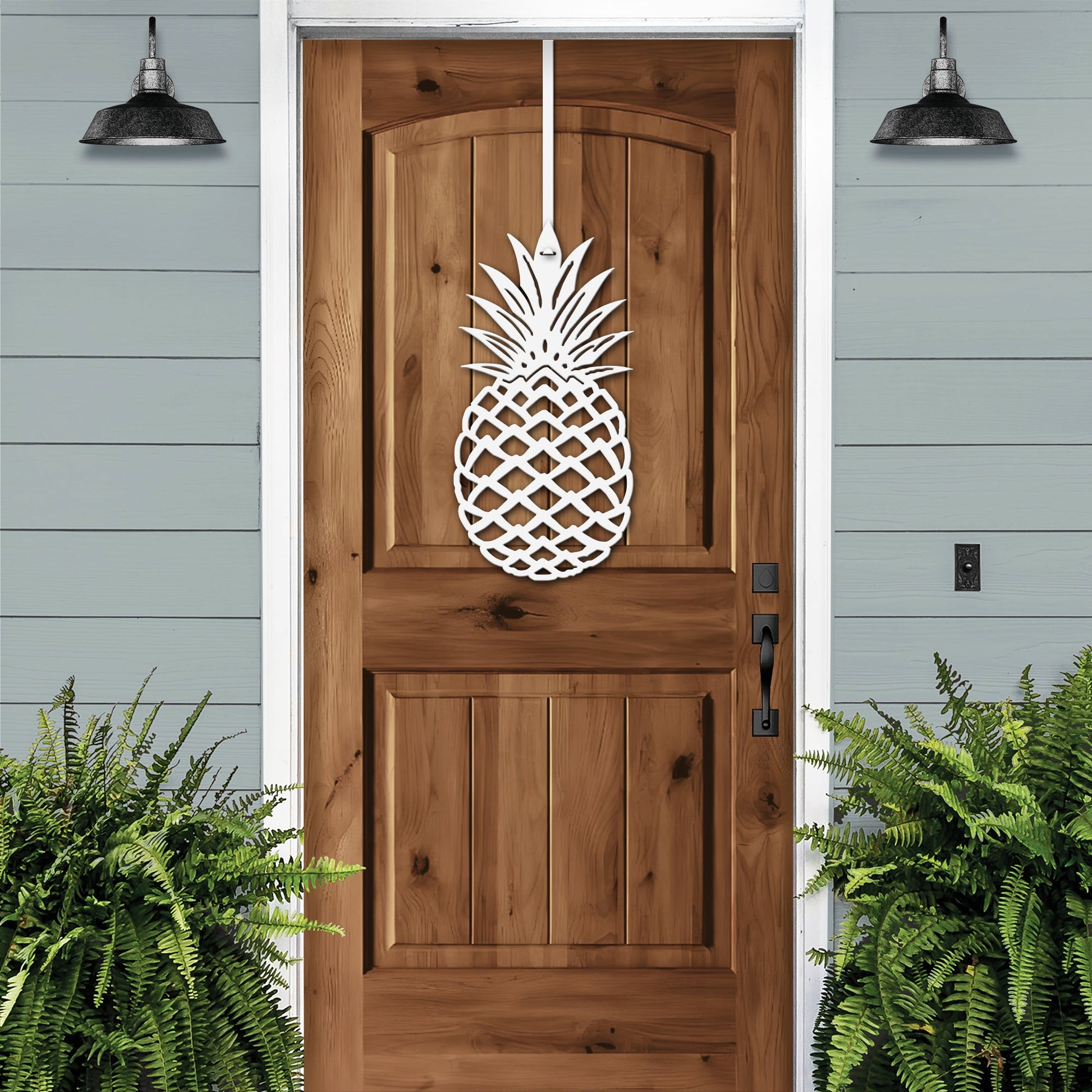 Pineapple Front Door Wreath - Customizable Metal Door Decor - Personalized Welcome Sign - Durable, Rust - Resistant, Perfect for Home, Porch, and Garden – Unique Seasonal Gift - HouseSensationsArt
