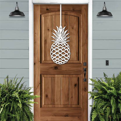 Pineapple Front Door Wreath - Customizable Metal Door Decor - Personalized Welcome Sign - Durable, Rust - Resistant, Perfect for Home, Porch, and Garden – Unique Seasonal Gift - HouseSensationsArt