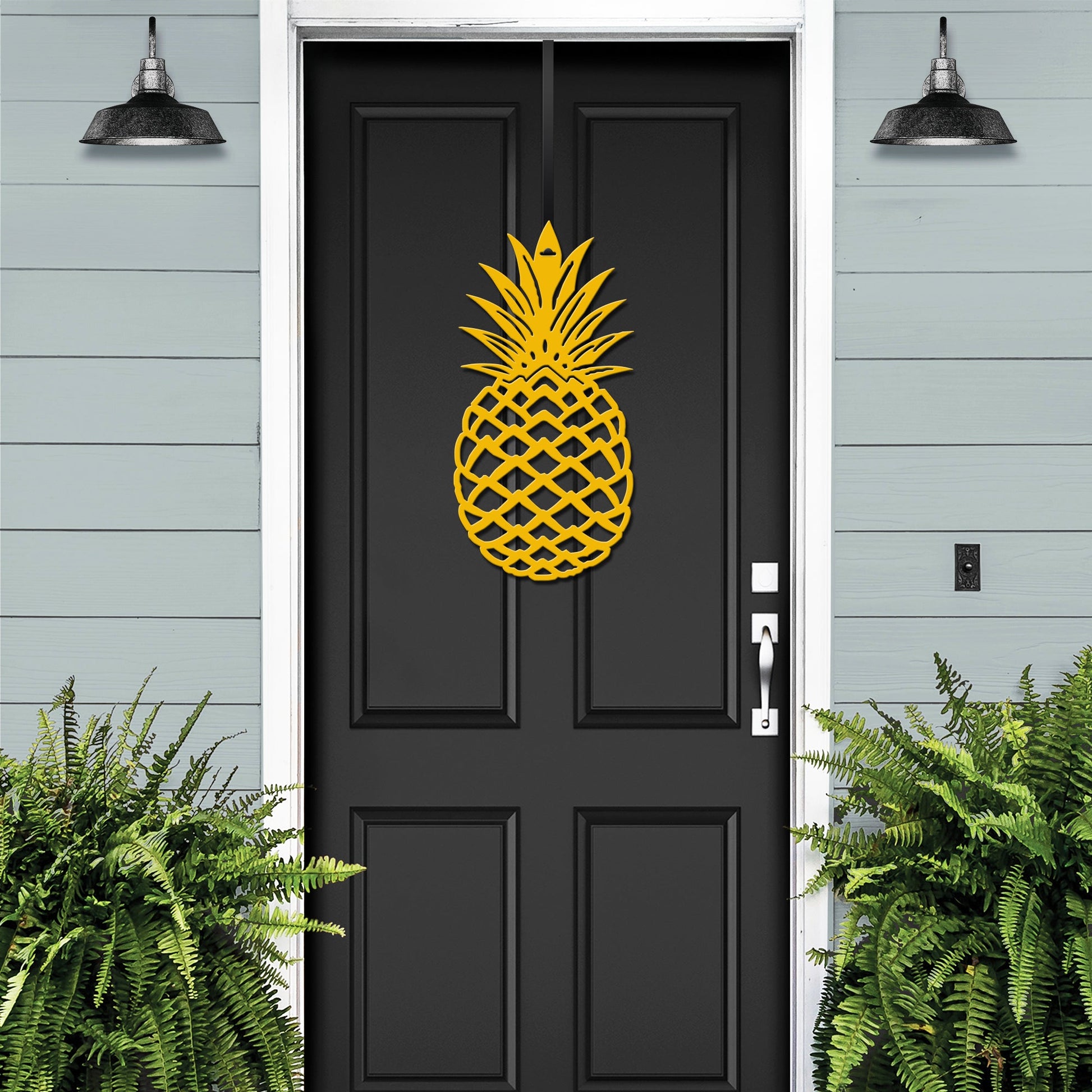 Pineapple Front Door Wreath - Customizable Metal Door Decor - Personalized Welcome Sign - Durable, Rust - Resistant, Perfect for Home, Porch, and Garden – Unique Seasonal Gift - HouseSensationsArt