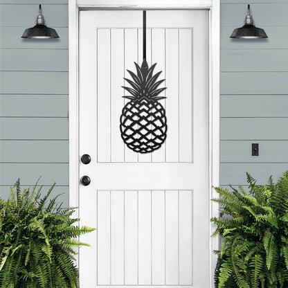 Pineapple Front Door Wreath - Customizable Metal Door Decor - Personalized Welcome Sign - Durable, Rust - Resistant, Perfect for Home, Porch, and Garden – Unique Seasonal Gift - HouseSensationsArt