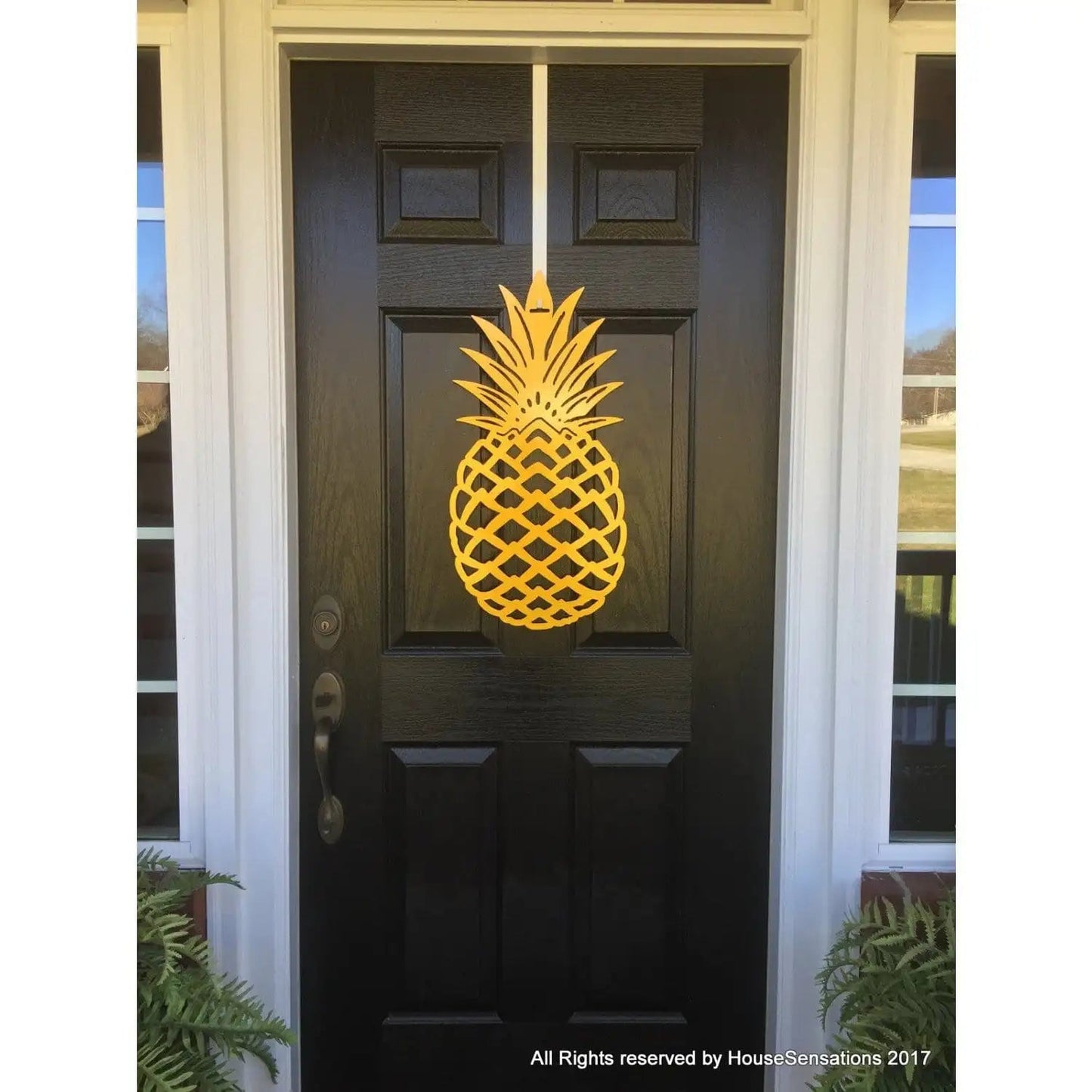 Pineapple Front Door Wreath - Customizable Metal Door Decor - Personalized Welcome Sign - Durable, Rust - Resistant, Perfect for Home, Porch, and Garden – Unique Seasonal Gift - HouseSensationsArt