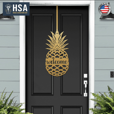 Pineapple Welcome Sign – Classic Symbol of Warm Welcome - HouseSensationsArt