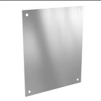 Metallic sheet with pre-drilled holes on white background, showcasing metal material for custom signs 
