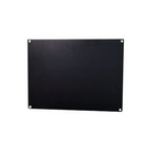 Black rectangular mat with metal brackets on white background, showcasing mounting hardware for custom signs and display purposes