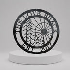 Personalized Sun Tree Metal Sign - Laser Cut Last Name Sign
