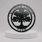 Custom Oak Tree Family Name Sign - Personalized Metal Wall Art