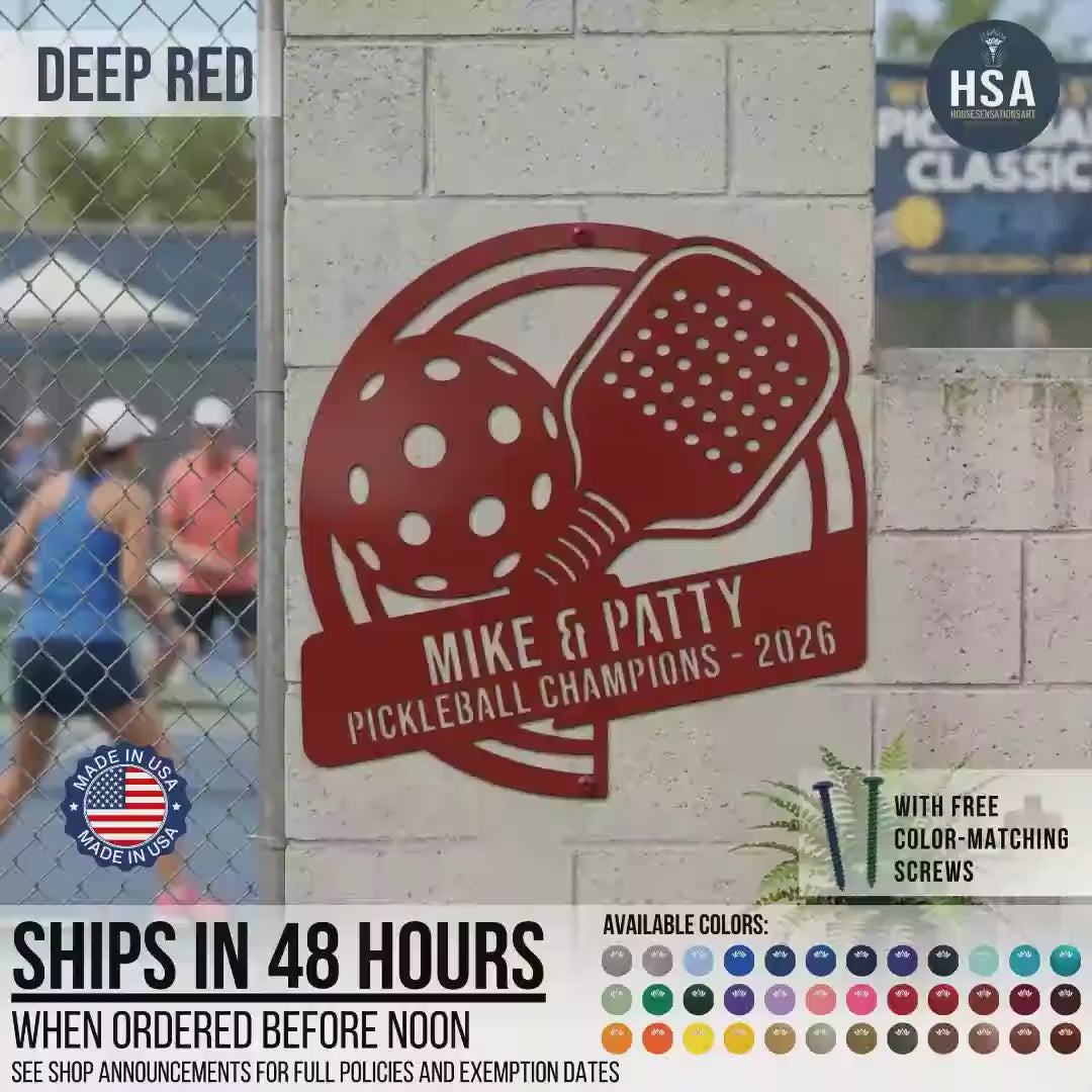 Pickleball Paddle Custom Court Sign: Personalized Pickleball Venue Signs, Clubhouse & Rec Center Decor, Funny Retirement Gifts