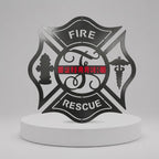 Personalized Firefighter Sign — Premium American Steel Maltese Cross Hanger