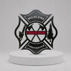 Firefighter Metal Sign — Custom Wildland Maltese Cross First Responder Plaque