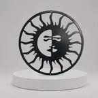 Arte Metálico de Pared Personalizado Sol y Luna para Espacios Exteriores