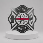 Cruz de Malta de Bombero | Letrero Colgante de Metal Personalizado para Puerta