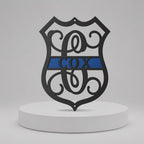 Placa de policía – Letrero de metal personalizado con monograma de vid