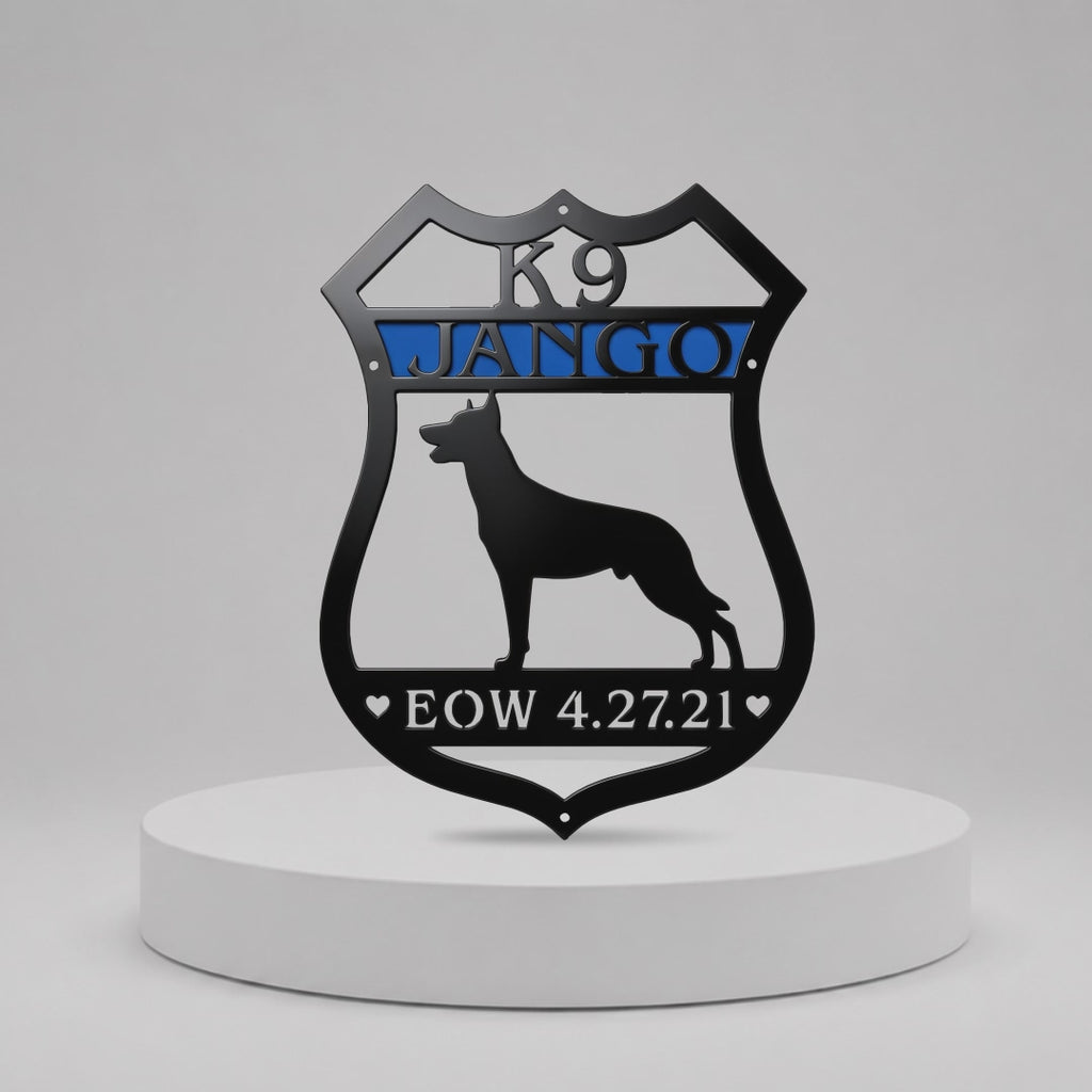 Letrero personalizado de insignia K9 de la policía — Decoración metálica de pared personalizada