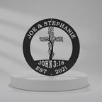 Personalized Tree of Life Cross Metal Wall Art With Family Name
