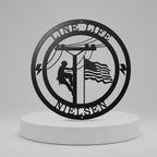 Letrero metálico de liniero con fecha de servicio – Placa de arte de pared personalizada