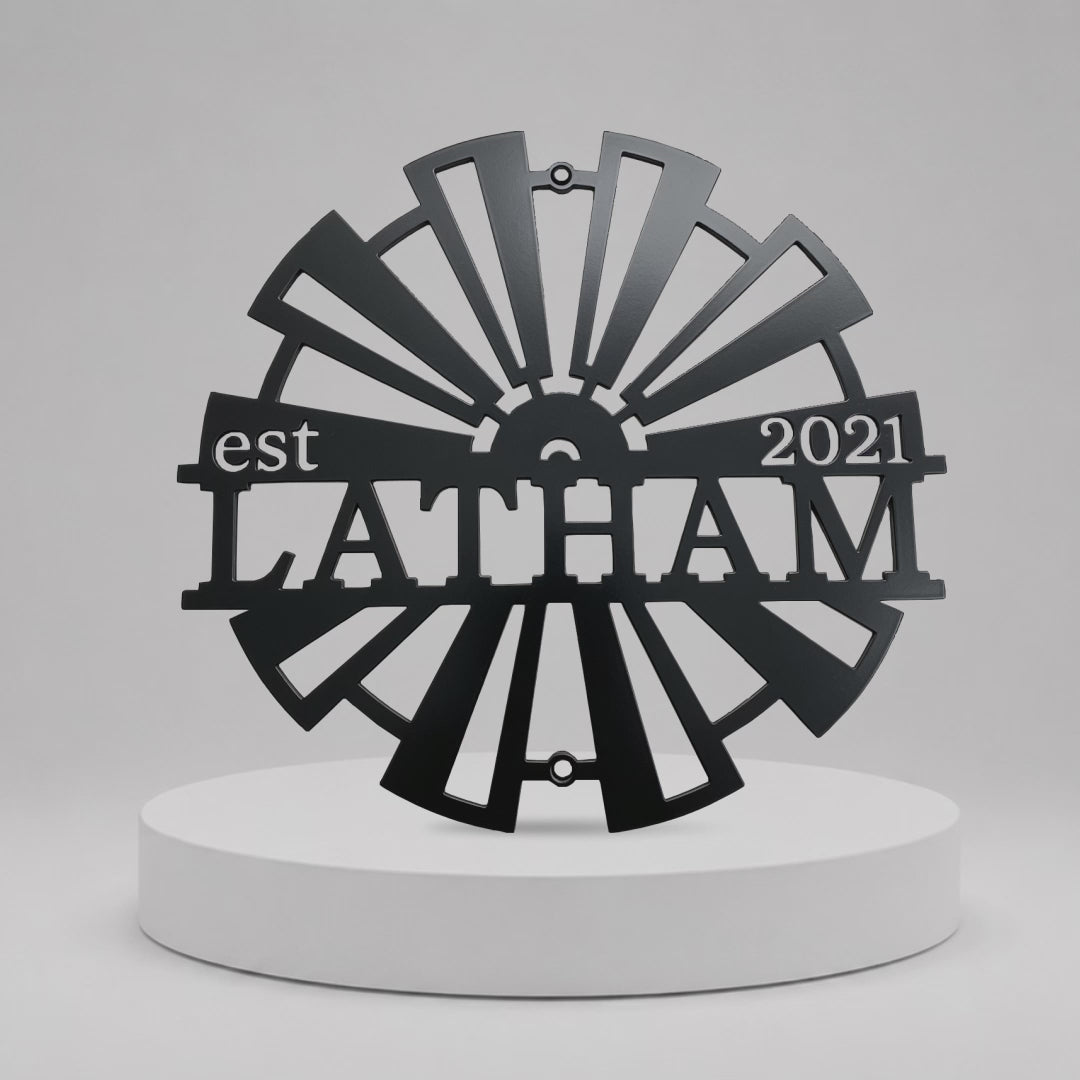 Personalized Metal Sign — Custom Windmill Farmhouse Decor